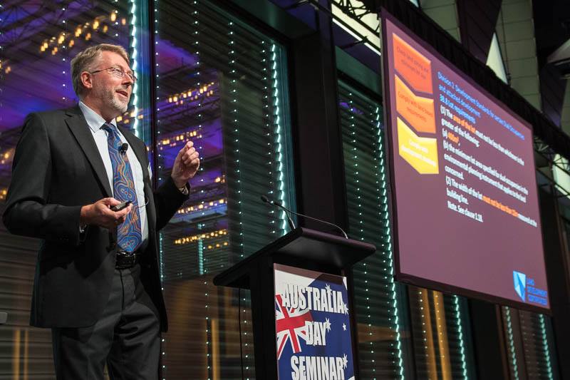 Adrian Barden presenting the Australia Day Seminar 2019